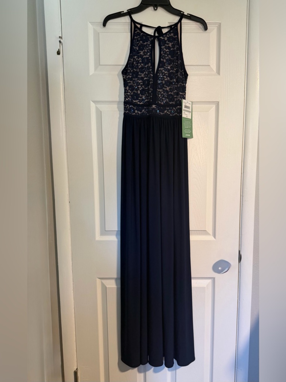 Morgan & Co. Navy Lace Evening Dress NWT